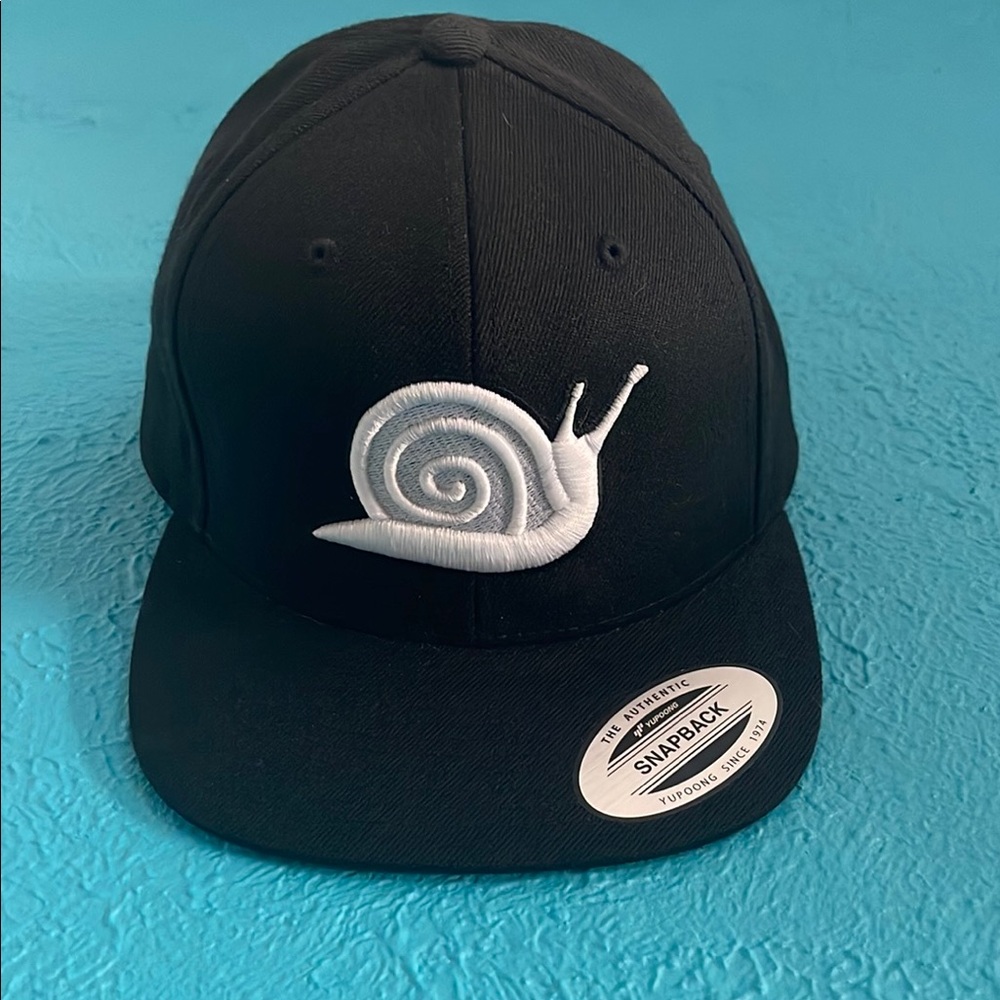 Snail Embroidered Snapback Cap